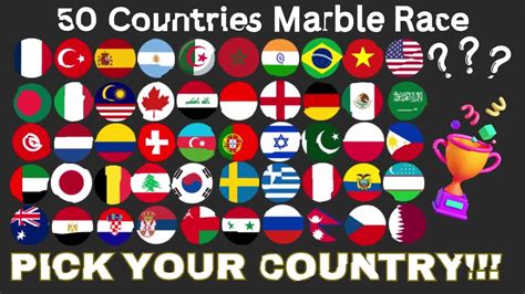 50 Countries With 49 Eliminations Marble Race In Algodoo YouTube