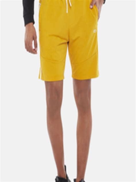 Buy Ajile By Pantaloons Men Mustard Yellow Slim Fit Sports Shorts