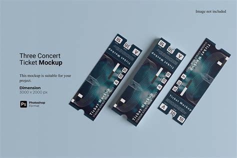 Three Concert Ticket Mockup - Design Cuts