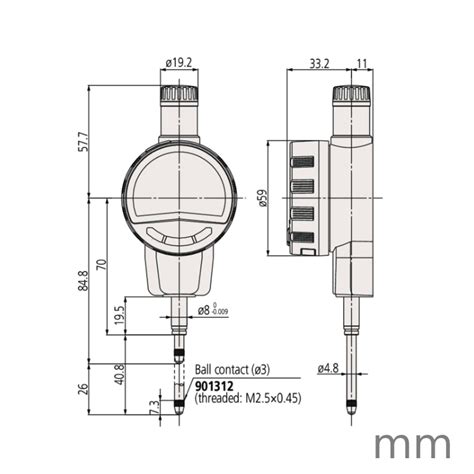 Mitutoyo 543 721B 0 01mm 0 001mm ABSOLUTE Digital Indicator ID CX