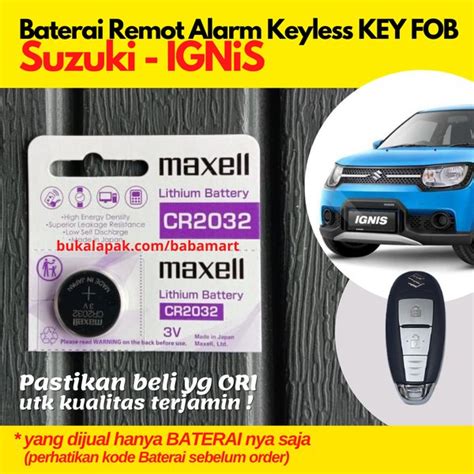 Jual Baterai Remot Ignis Suzuki Battery Remote Alarm Kunci Mobil