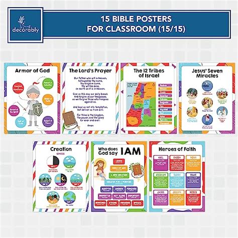 15 Bible Posters For Classroom 11x14in Books Of The Bible Poster For