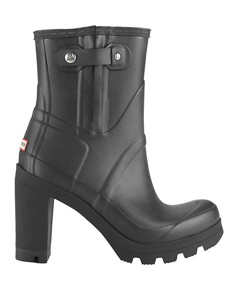 Hunter Original Rubber High Heel Rain Boot Black At Intermix Shop Now Shop Intermixonline