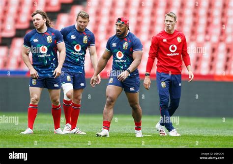 British and Irish Lions' Bundee Aki (second right) during the captains ...