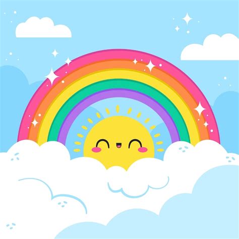 Arcobaleno Disegno Disegnato A Mano Vettore Gratis