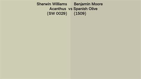 Sherwin Williams Acanthus SW 0029 Vs Benjamin Moore Spanish Olive