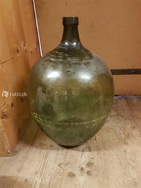 Alte Bauchige Mostflasche Bauchflasche Glasballon Vase Deko Im Kanton