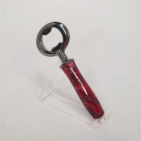 Unique Bottle Opener With Acrylic Handle Sawdust And Bullets