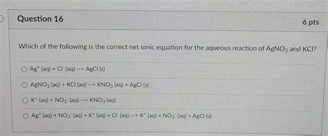 Solved Question 16 6 Pts Which Of The Following Is The