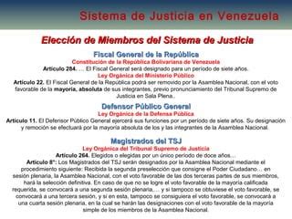 Sistema De Justicia En Venezuela Iafjsr Ppt