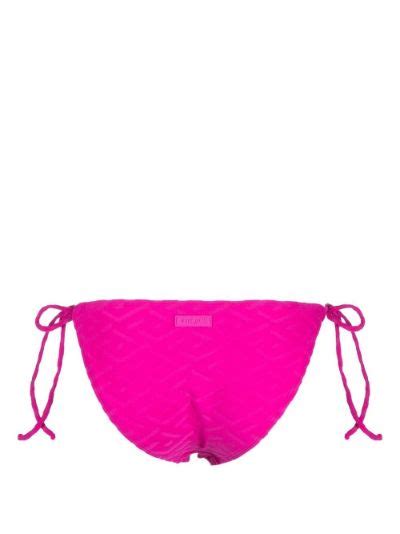 Versace Pink La Greca Jacquard Bikini Briefs Browns