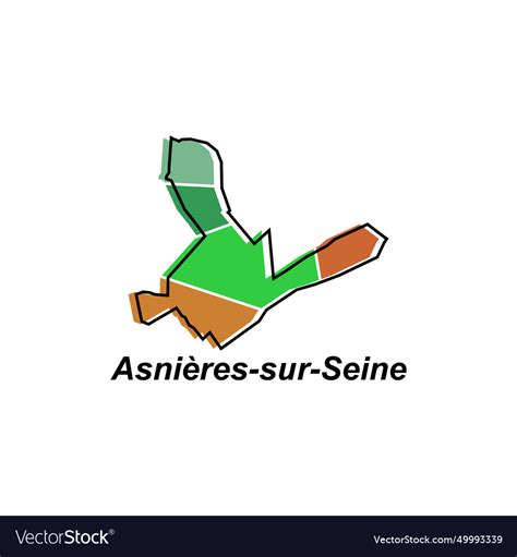 Map of asnieres sur seine city design Royalty Free Vector