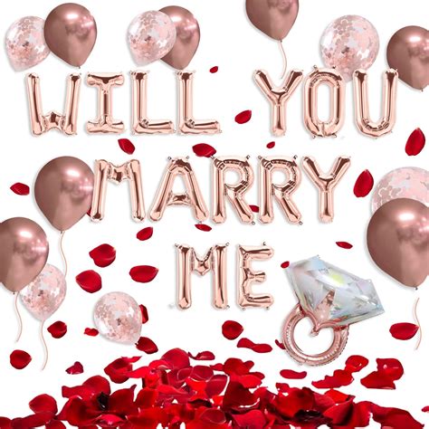 Pcs Rose Gold Will You Marry Me Balloon Pack Balloon Banner And