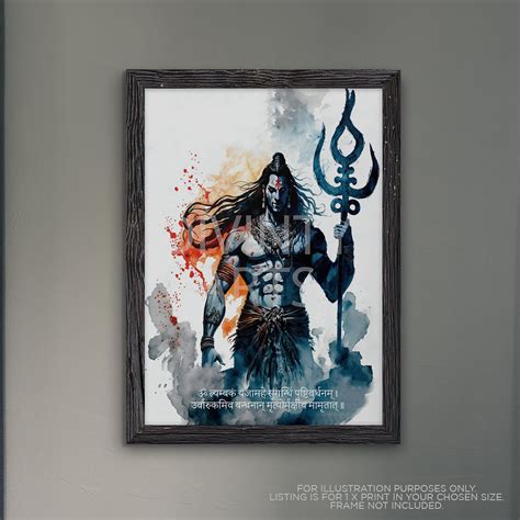 Lord Shiva Wall Art Hindu God Shiva Printshiva Abstract Printshiva