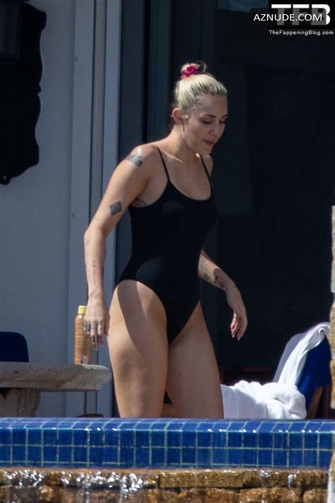 Miley Cyrus Sexy Seen Flaunting Her Hot Figure In A One Piece Swimsuit In Cabo Aznude