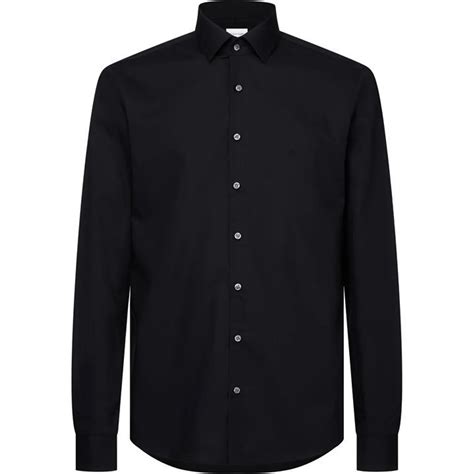 Calvin Klein Poplin Slim Fit Shirt Black Compare Prices