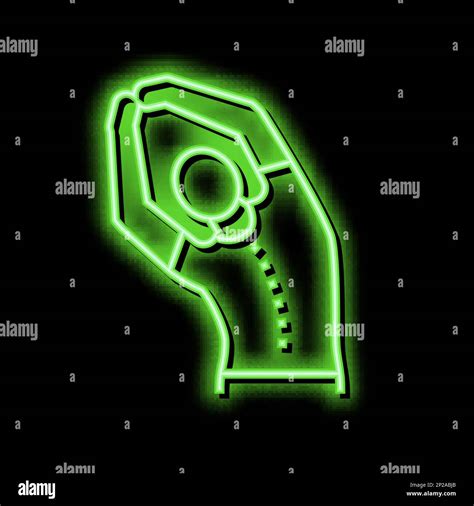 Stretching Scoliosis Neon Glow Icon Illustration Stock Vector Image