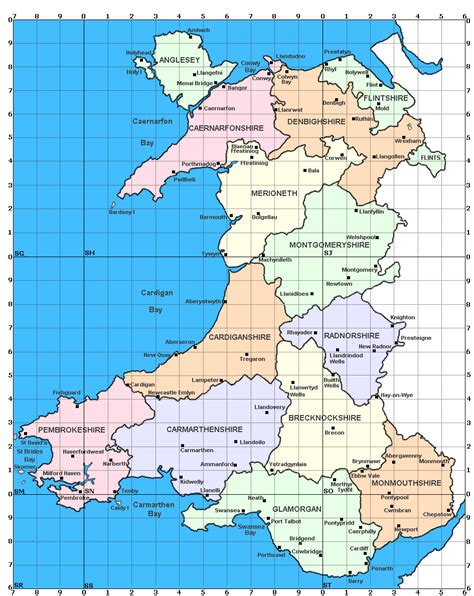 South Wales Counties Map - Map Of West