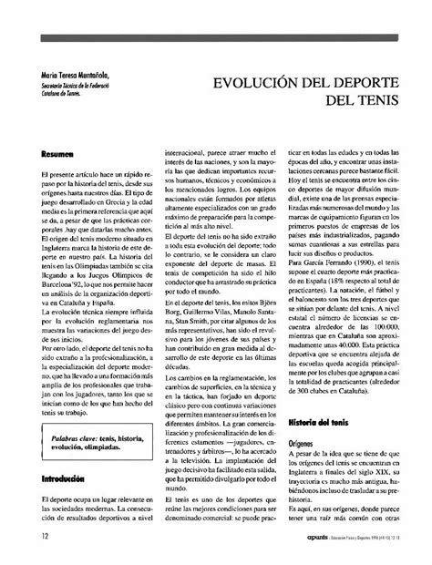 Pdf Maria Teresa Munta Ola Evoluci N Del Deportecapacitacion