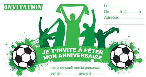 Carte D invitation Anniversaire Foot Gratuite À Imprimer Lovely