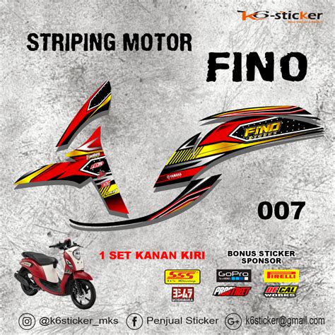 Jual Sticker Striping Semi Full Yamaha FINO FI 125 Sticker Lis Variasi