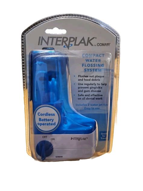 New Conair Interplak Compact Water Jet Pick Cordless Travel Flosser Ebay