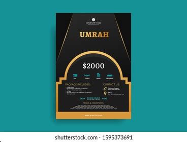 Black Gold Luxury Hajj Umrah Flyer Stock Vector Royalty Free