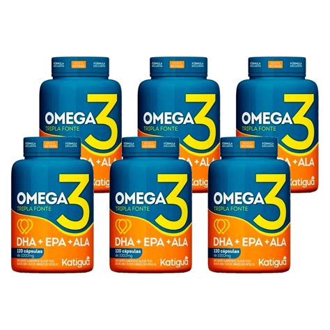 Kit 6 Ômega 3 Tripla Fonte Katiguá 120 Cápsulas de 1000mg Shopee Brasil