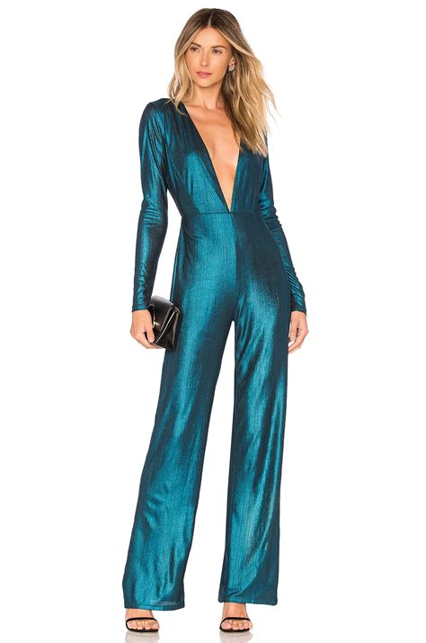 Nbd X Naven Maxine Jumpsuit In Teal Revolve