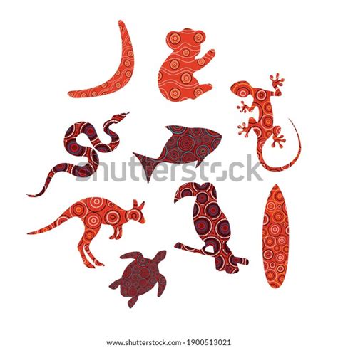 Australian Aboriginal Art Animals Vector Illustration Stock Vector ...