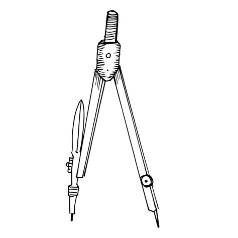 Premium Vector Drawing Compass And Pencil Sketch