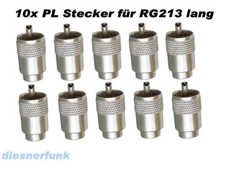 10x PL-259/9 RG213 lang PL-Stecker für RG-213U 9mm CB Funk ...