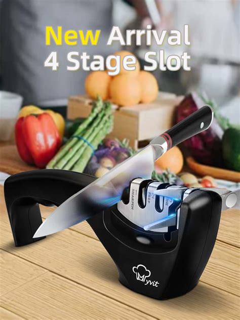 Knife Sharpener 4 Stages Steel Whetstone Tungsten Diamond Ceramic