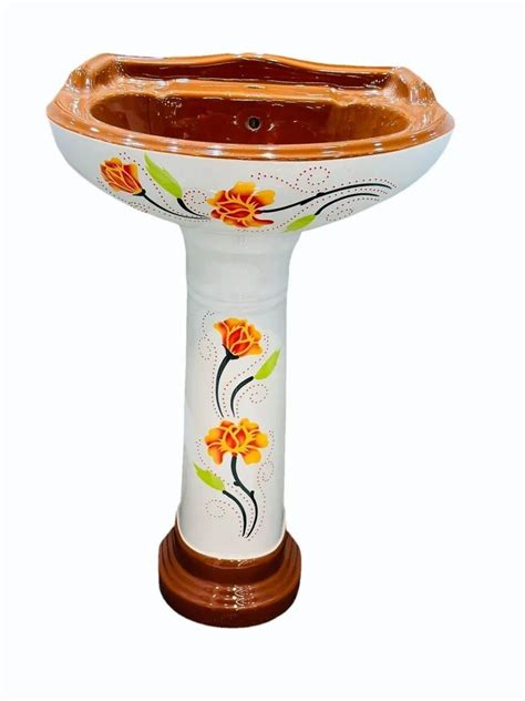 IDEE Printed Ceramic Pedestal Wash Basin At Rs 1500 Ceramic One Piece