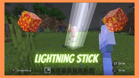 Minecraft Bedrock Lightning Stick Bedrock Command Block Tutorial Youtube