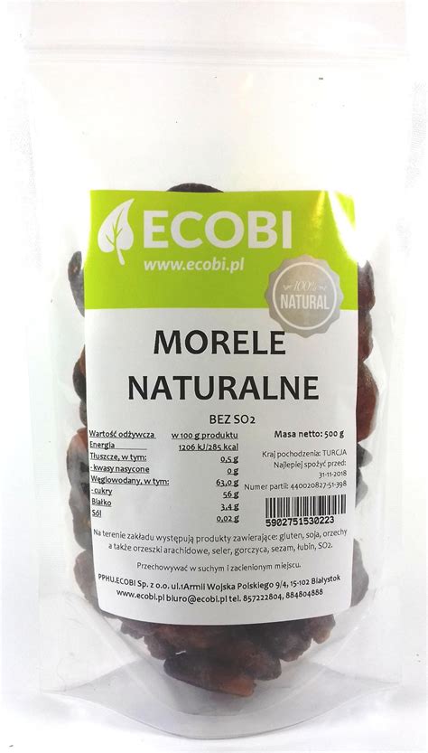 Morele Naturalne G Niesiarkowane Suszone Ecobi Ceny I Opinie