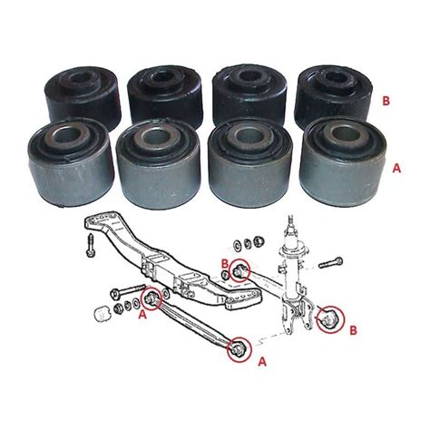 Silentblocs des tiges arrières pour Alfa Romeo 147 156 GT SILENTBLOCKS