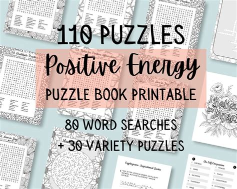 Positive Affirmations Word Search Printable Etsy