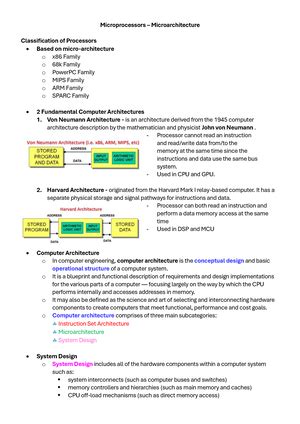 Module Notes Microprocessors Number Of Cores O A Processor