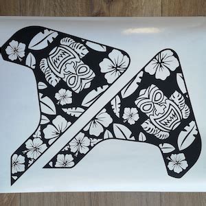 Tiki Mask Hawaii Flower Fender Vent Vinyl Decal Sticker JL JLU JT