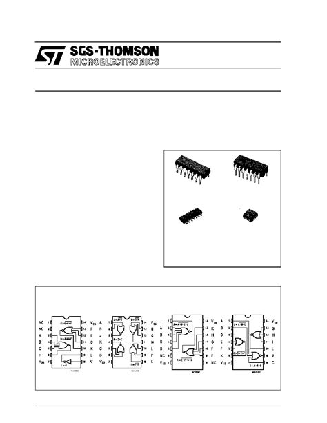 HCF4001BEY Datasheet 1 13 Pages STMICROELECTRONICS NOR GATE