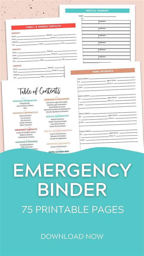 Emergency Binder Printable Editable Pdf Emergency Preparedness In