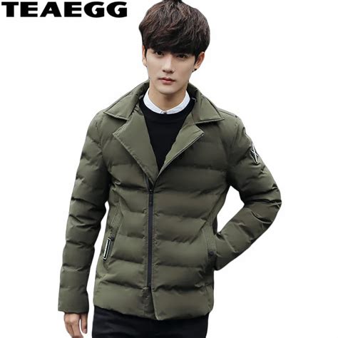 Teaegg New Army Green Parka Men Winter Jacket 2019 Cotton Mens Coats