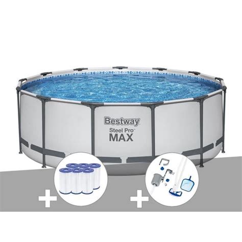 Kit Piscine Tubulaire Bestway Steel Pro Max Ronde 3 96 X 1 22 M 6