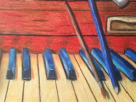 Piano: Color Pencil Drawing - Cali Pareja