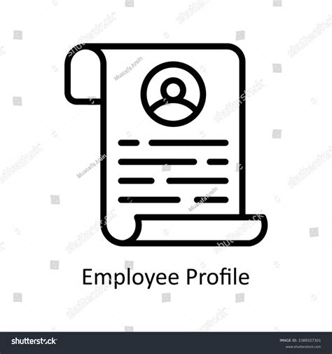 Employee Profile Vector Outline Design Illustration Stock Vector ...