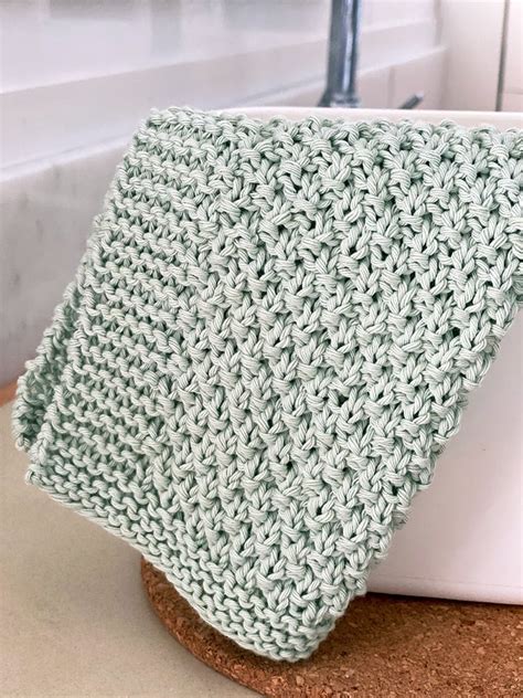 Irish Moss Stitch Dishcloth Knitting Pattern Handy Little Me