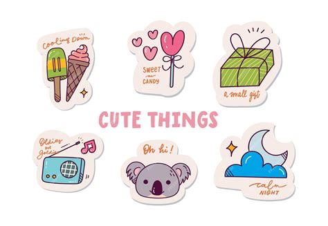 Premium Vector Cute Cartoon Sticker Set