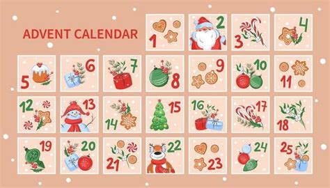 Printable Christmas Calendar Vector Art, Icons, and Graphics for Free ...