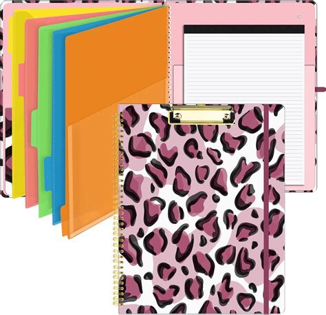 Amazon.com : SUNEE Spiral Clipboard Folio with Notepad and Pocket, 5 ...